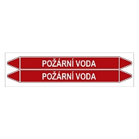 Značení potrubí, požární voda,2 ks, 450 × 52 mm